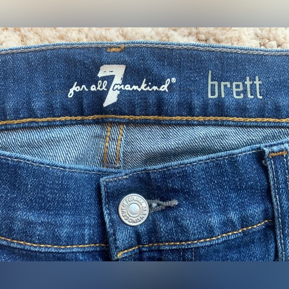 EUC MEN’S 7 FOR ALL MANKIND “Brett” STRAIGHT LEG LIGHTLY DISTRESSED JEANS 36 - Picture 8 of 14